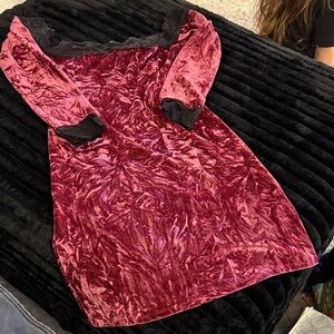 Kimchi Blue Velvet Top with Black Lace